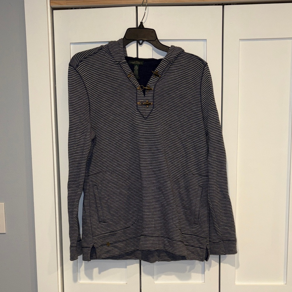 Ralph Lauren Navy and White Striped Hoodie
